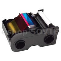 YMCKO cartridge s plněbarvnou páskou, K resin,clear overlay panelem s integr. čist. válečkem-300obr